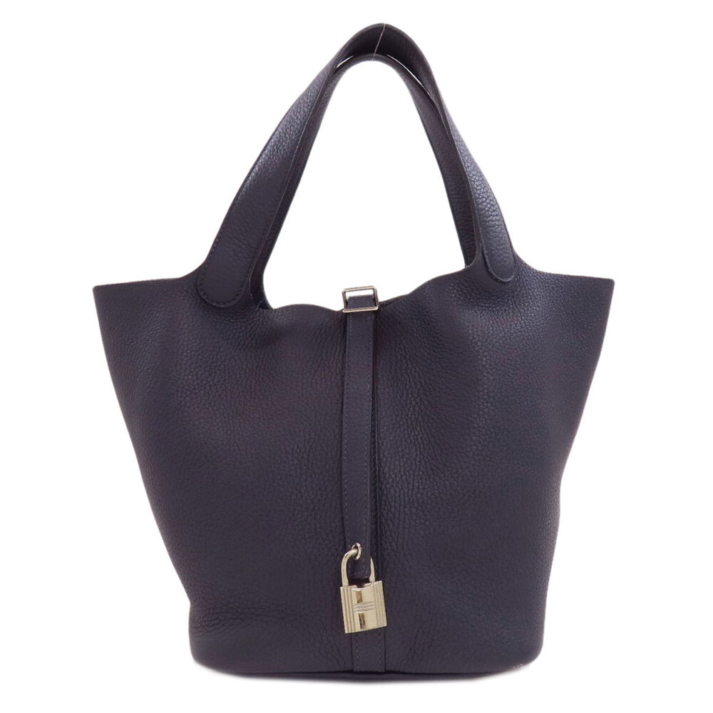 Hermes Picotin Lock MM Silver Hardware Handbag, Taurillon Leather, Women's HE...